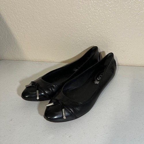 TOD’S Scarpe da ballo Tods ballerine donna 38 US 8 nere con cravatta in pelle slip on