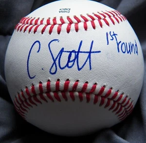 Miami Marlins Connor Scott 1st Round Signed Rawlings Minor League Baseball Auto - Imagen 1 de 2