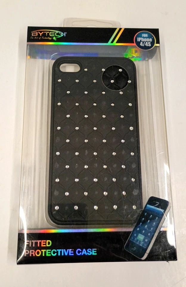 Funda protectora negra con tachuelas glamour para iPhone 4/4S Bytech Foto 1 de 4