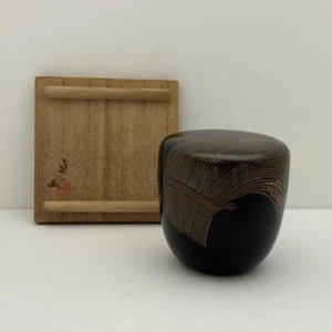 Japanese Tea Ceremony Caddy Container Natsume lacquerware Ear of rice Wajima - Picture 1 of 17