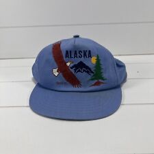 Vintage Ace 1987 Blue Alaska Snackback Hat w/ Bald Eagle & Mountains