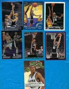 TIM DUNCAN 7 KARTEN PROMO PROBE LOT TOPPS PRESS PASS FINEST SAN ANTOINO SPURS! - Bild 1 von 2