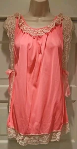 Vtg 1960's Nylon Babydoll Pajama Top Panty Set Size Petite Split Side Lingerie - Picture 1 of 11
