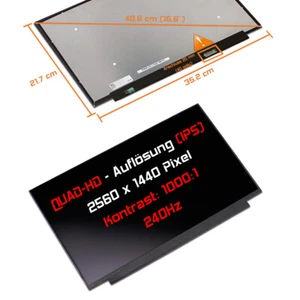 15,6" WQHD Ersatz Display matt für Sharp LQ156T1JW04 (SHP153C) 240Hz - Bild 1 von 1