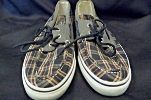 Mens Sperry Topsider Cool Plaid Multi Color Boat Shoes SZ 10.5 VGC Fast Shipping