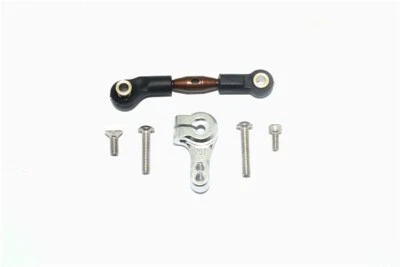 GPM Silver Aluminum Servo Horn & Steel Link Traxxas Rustler 4x4 & Slash 4x4 LCG - Image 1 of 2