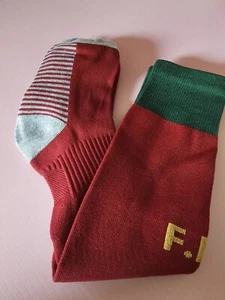 Mens Burgundy FPF Logo Soccer World Cup Socks Size Large New With Tags w1 - Picture 1 of 4