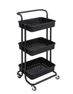 Honey Can Do, 3 Tier Rolling Craft Cart With Handle, Black - Picture 1 of 1