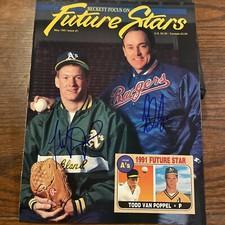 DUAL SIGNED NOLAN RYAN TODD VAN POPPEL AUTO FUTURE STARS BECKETT COVER HOF GTP
