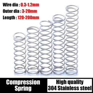 Stainless steel Pressure Compression long Spring Various Size 120mm-200mm Length - Picture 1 of 6