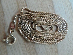 Vintage massive 14K Gelbgold BOX Kette 24" lang Made in Italy - Bild 1 von 5