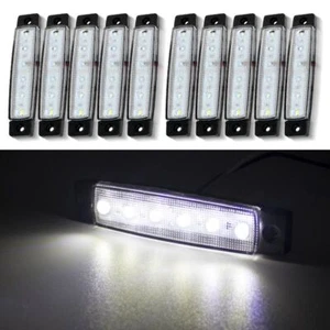 10X 6 LED CLEARANCE LIGHTS SIDE MARKER White LAMP TRAILER TRUCK LORRY 12V 24V - Picture 1 of 11