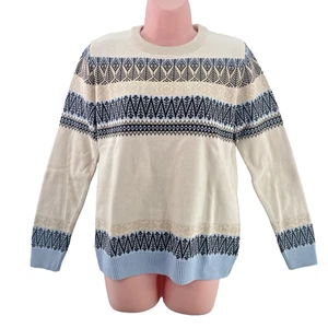 Maglione natalizio britannico donna Fair Isle Christmas Jumper, taglia S, crema - Foto 1 di 16
