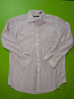 Camisa Hart Schaffner Marx Manga Larga Rayas Abotonada 16 32/33 Foto 1 de 4