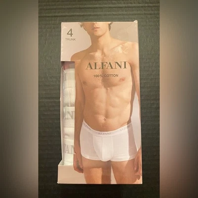 Мужские трусы-боксеры Alfani упаковка 4 шт. белые размер XXL 41-43 новые с ценниками - Изображение 1 из 4
