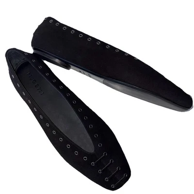 Mocasín para mujer M. Gemi The Mina 39,5/US9 negro gamuza plano hecho en Italia precio de venta sugerido por el fabricante $348 Foto 1 de 4
