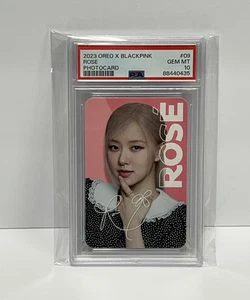 2023 Oreo X Blackpink #09 Rose Photocard PSA 10 GEM MINT - Picture 1 of 2
