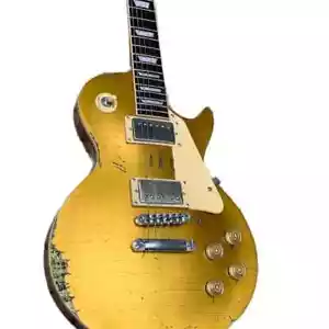 Guitarra Eléctrica Acabado Nitro Envejecido/Reliquia de Fábrica, Cuerpo y Cuello de Una Pieza Superior Dorada - Imagen 1 de 9