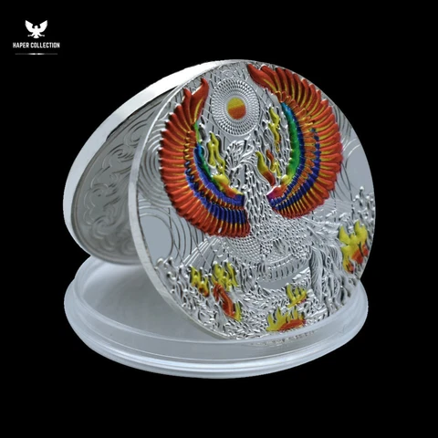Colorful Phoenix Silver Coins The Divine Beast Brings Auspicious New Year's Gift Cover