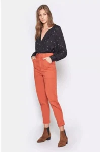 Pantalones Cortos Utilitarios Joie Mirenda Chile Rojo Naranja Algodón Talla 4 Nuevos con Etiquetas - Imagen 1 de 9