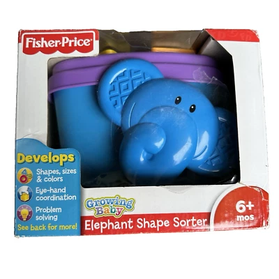 Fisher Price Elephant Shape Sorter Baby Toy 6+ Months Gift Developmental Colors - Image 1 of 4
