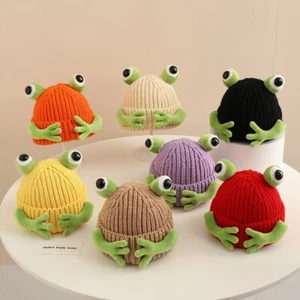 Frog Baby Wool Hat Windproof Ear Protection Hats Autumn Winter - Picture 1 of 15