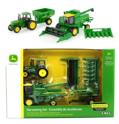 Juego de cosecha 2022 ERTL 1:64 JOHN DEERE 7720 Combine 4555 tractor y carro de 500 granos Foto 1 de 3