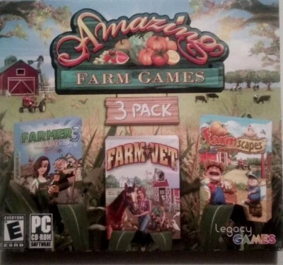 Amazing Farm Games, PC Games, 3 Games On 1 Disc. Rated E, PC CD-ROM Software  - Image 1 of 4