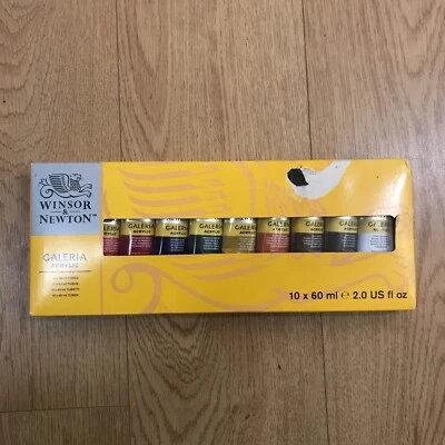 Winsor & Newton Galeria Acrylic Paint Set 10 x 60ml Tubes - Image 1 of 2