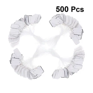 500 PIEZAS Etiquetas Llaves con Etiquetas Cadena Cartón Duro Ropa Precio Etiquetas Etiquetas - Imagen 1 de 13