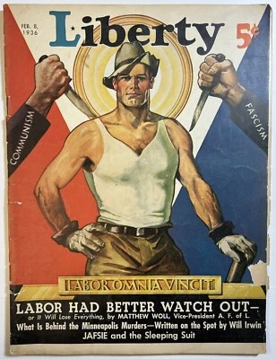 Liberty Magazine February 1, 1936, Vintage Advertising, Ephemera, Ford V8 Ad Foto 1 de 4