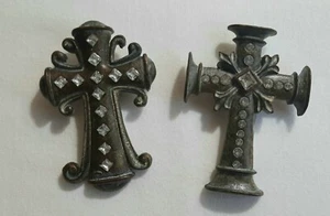 3" Decorative Refrigerator Magnets - Christian Cross with Bling x2 Pre-owned - Picture 1 of 2