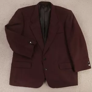 Settimios Jacket XL Red Burgundy Check Wool Blazer Sport Coat 46S - Picture 1 of 15