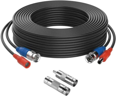 ZOSI BNC Cable 60ft Wire Cord Video Power Cable White FOR CCTV Security Camera - Image 1 of 4