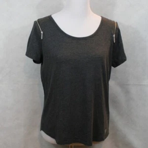 Michael Kors Gray Cotton/Modal Blend Blouse w/ Optional Cold Shoulder SZ M EUC - Picture 1 of 11