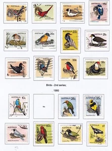 Australia 1975-1980 birds 17 values to $1 (P736) - Picture 1 of 1