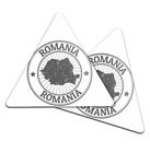 2x Triangle Coaster - BW - Romania Map Flag Romanian Tourism #40008