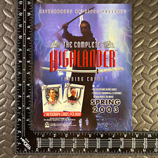 RITTENHOUSE 2003 HIGHLANDER TV TRADING CARDS TWO-SIDED FLYER PROMO AD SELL SHEET