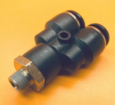 LOT OF 20 NEW POLYCONN PC47CB-62 PNEUMATIC TUBING FITTINGS 3/8" PI x 1/8" NPT Y - Image 1 of 4