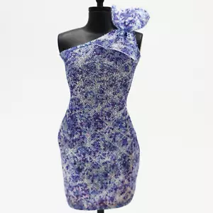 Barbie Doll 11.5" Fashion Clothes Off the Shoulder Shimmer Party Dress Blue - Picture 1 of 6