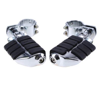 Par de reposapiés de motocicleta pedales barra de choque chapado en negro para Honda Foto 1 de 4