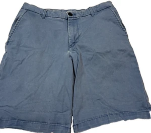 Izod Saltwater Flat Front Shorts Men 30/9.5 Blue Ocean Stretch Prep City Shorts - Picture 1 of 12