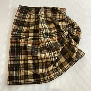 Mango Women's Plaid Draped Mini Wrap Skirt Brown Plaid XS - Foto 1 di 7