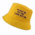 Please Be Patient I Have Autism Letter Print Bucket Hat Men Women Fisherman Hats