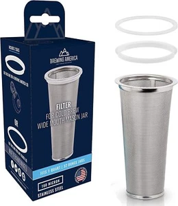 1 qt Cold Brew Filter for Mason Jar Wide Mouth Coffee Maker, Stainless Steel ... - Picture 1 of 5