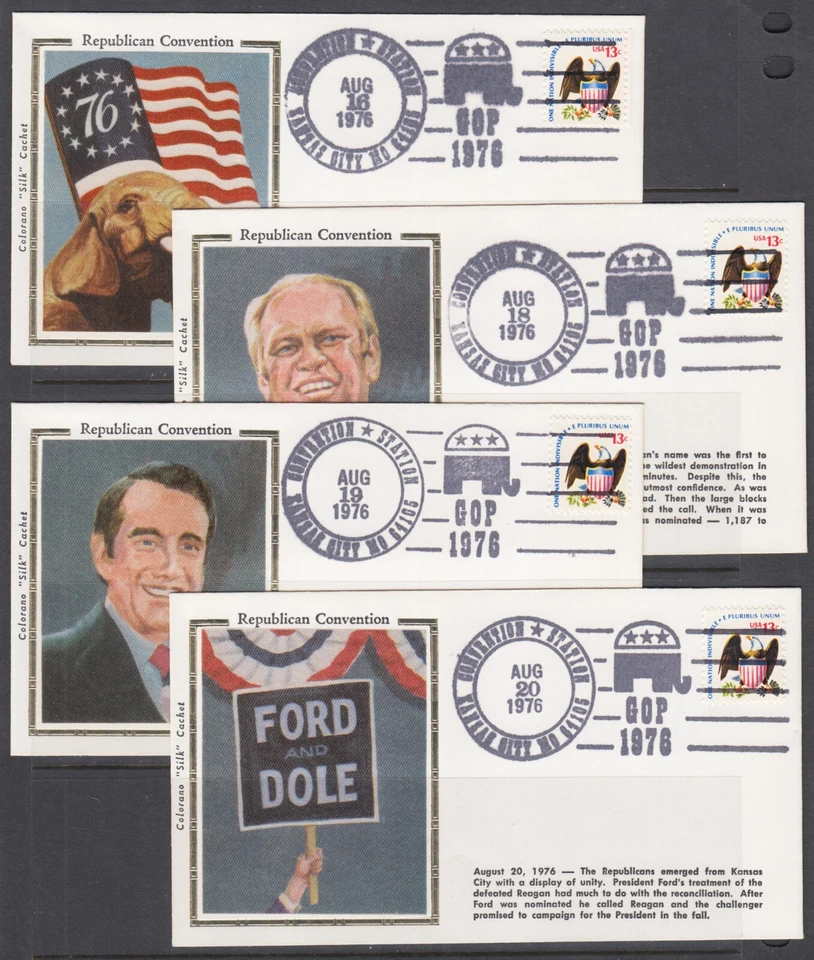 1976 Republican Convention milestones Carter-Mondale covers, 4 diff COLORANO - Image 1 of 1