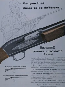 1958 BROWNING Double Automatic 12 Gauge Vintage Original Print Ad-8.5 x 11 " - Picture 1 of 9