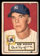 1952 Topps Bob Kuzava #85 Poor Baseball Card Red Back