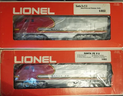 VTG LIONEL 6-8652 & 6-8653 SANTA FE F-3 POWERED & Dummy DIESEL ENGINE-Tested USA - Image 1 of 4