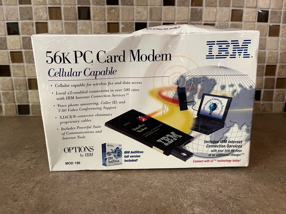 IBM 56K PC CARD DATA/FAX MODEM KIT WITH XJACK MODEL 196 A1-1 - Image 1 of 4